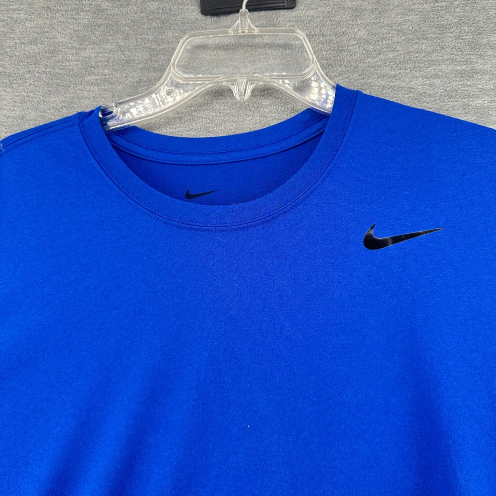 Nike Dri-Fit T-Shirt Mens Medium Blue Short Sleeve Performance Training Swoosh - Picture 2 of 8